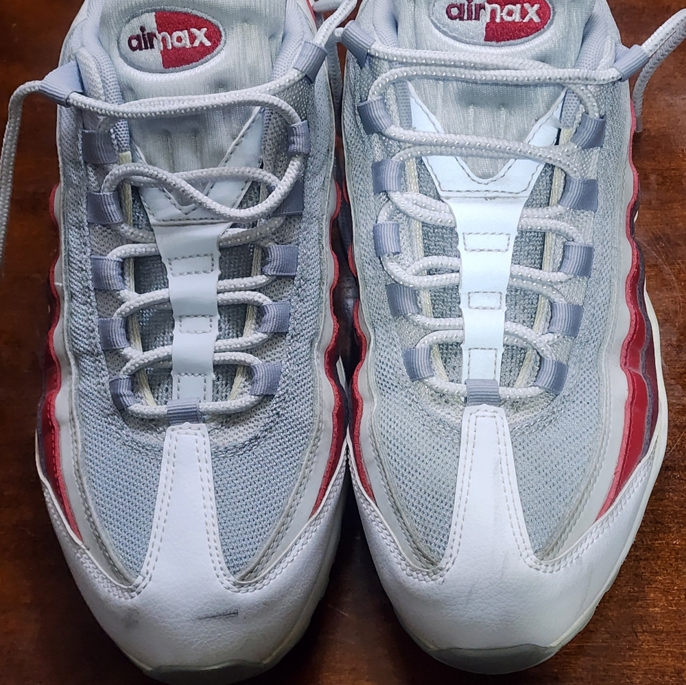 Nike 95 Air Max Men's White and Red Sneakers Sz.10.5